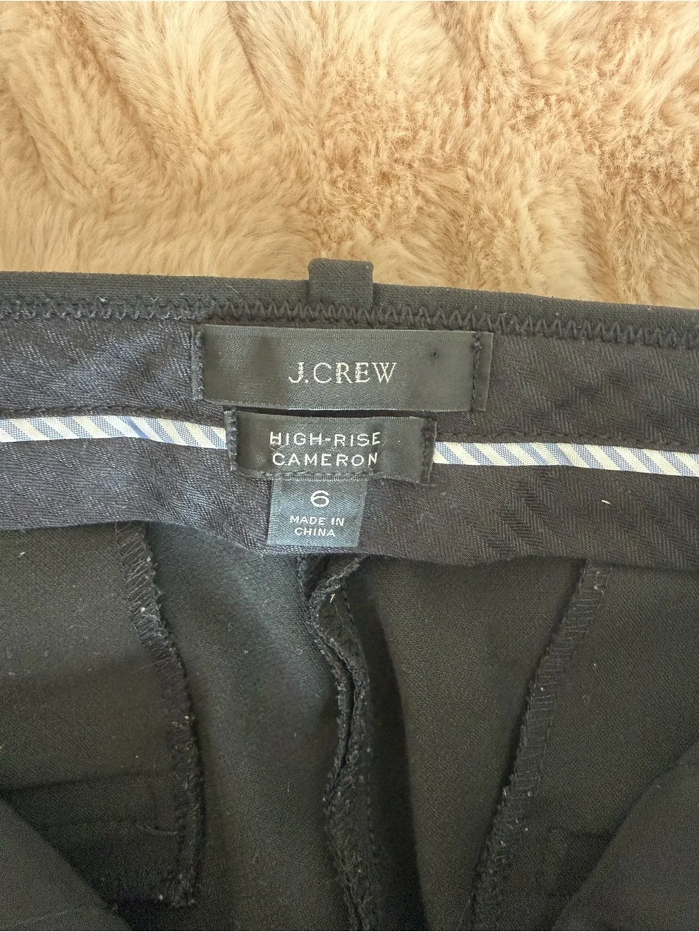 J. Crew Black High-Rise Cameron Straight-Leg Pants